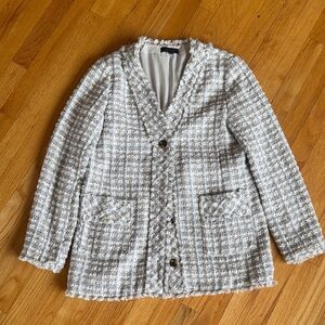 Ann Taylor White Tweed Women's Jacket